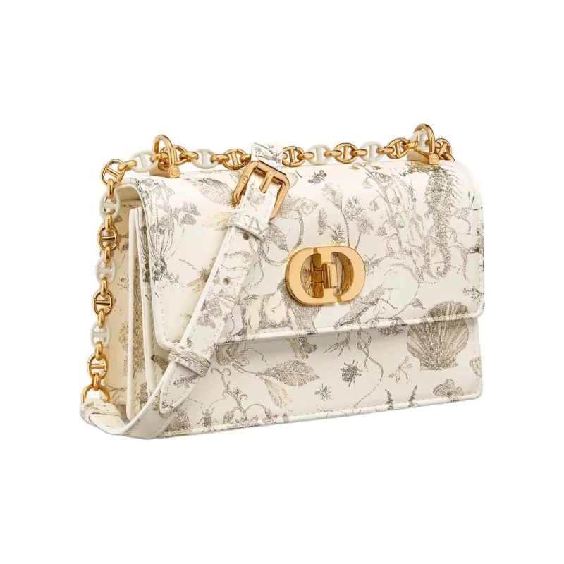 DIOR Cow Leather Crossbody Bag Shoulder Bag Mini Women's Milk White-1