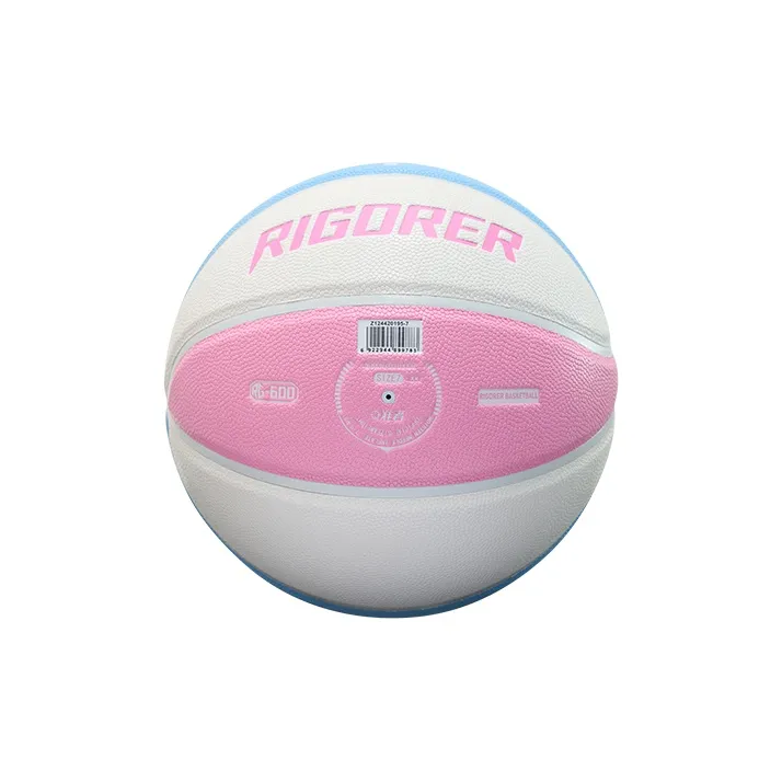 RIGORER PU Basketball Macaron Color Scheme Pink Blue White Size 7 Size 6 Size 5 Ball Street Training Competition-4