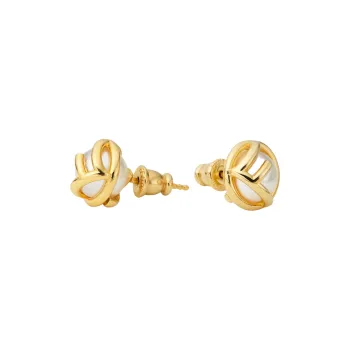 FENDI Brass Stud Earrings Women's Gold