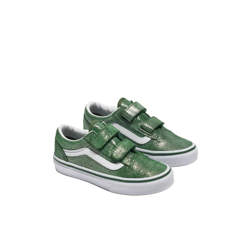Vans Slip-Resistant Cushioning Low-Top Kids' Skateboarding Shoes Green/White Kids'-1