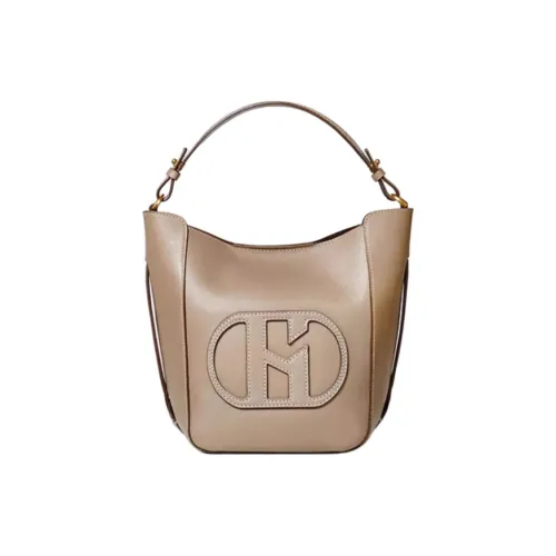HAZZYS Cow Leather Shoulder Bag, Crossbody Bag, Handbag Medium Size Women's Elephant Gray/Green