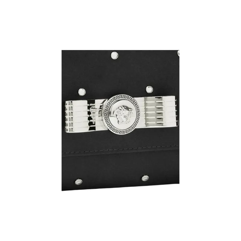 FANSIZHE Viscose One Shoulder Crossbody Clutch Women's Black & Silver-3