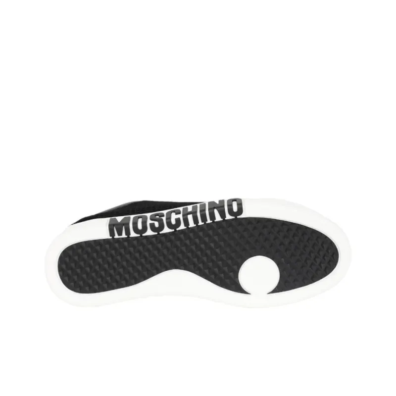 MOSCHINO Low Top Stylish Skateboarding Shoes Men's Black-3