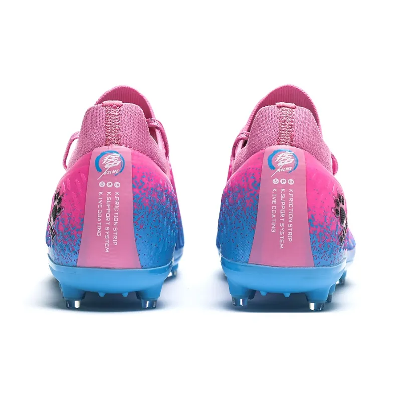 KELME Lightning 2.5 MG Rubber Short Studs Cushioned Slip Resistant Abrasion Resistant Soccer Shoes Unisex Pink Blue-3