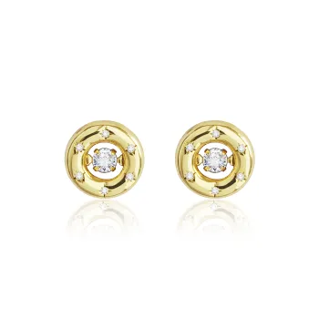 YYOGURT Gold Plated Copper Stud Earrings Women's