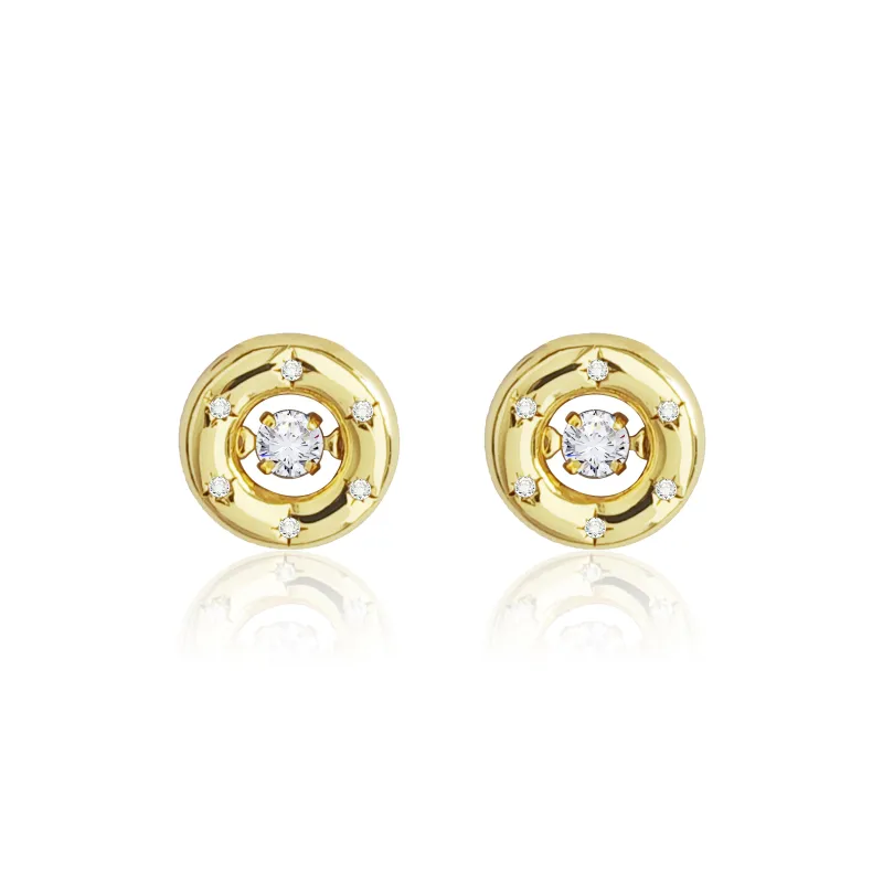YYOGURT Gold Plated Copper Stud Earrings Women's-0