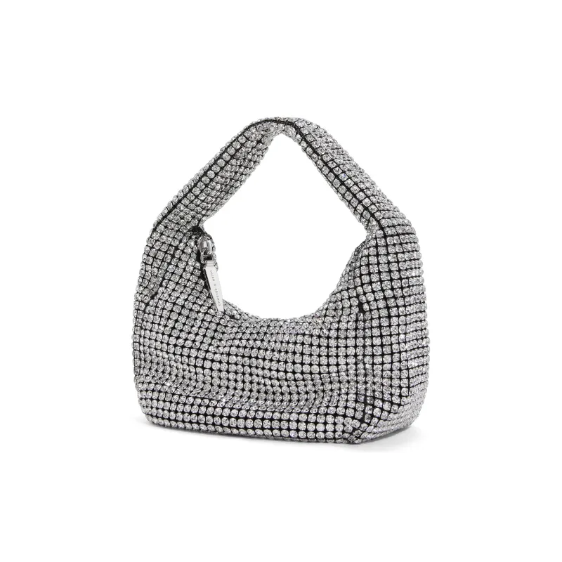 CHARLES&KEITH Artificial Crystal Handbag Small Size Women's Silver-1