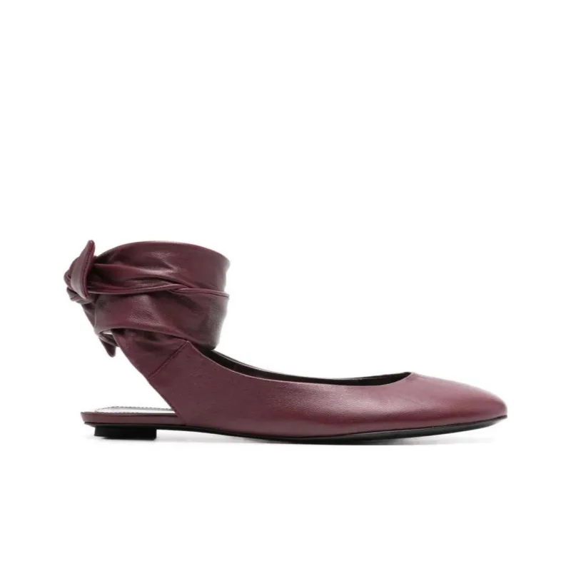 The Attico Cloe Leather Ballerina Shoes-1
