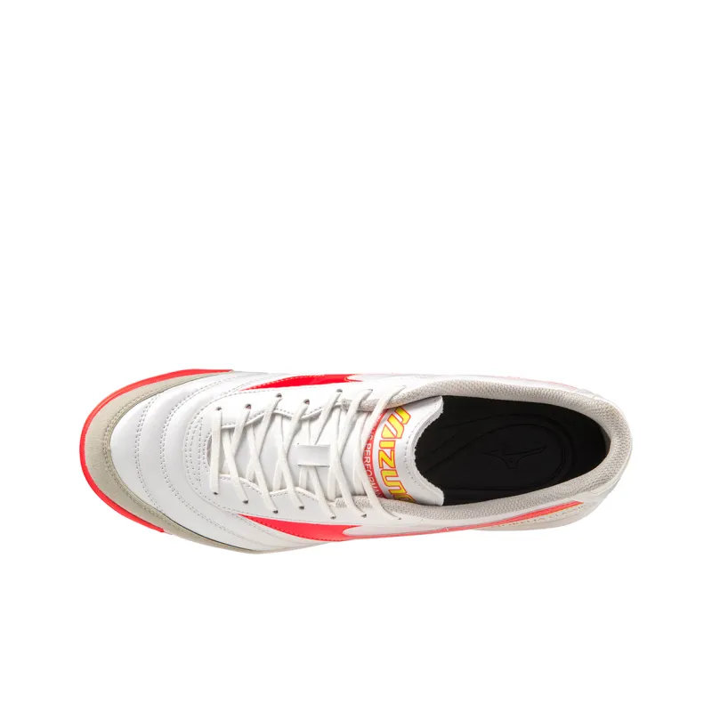 Mizuno IC/IN Anti Slip Wear Resistant Soccer Shoes Unisex White Red-2