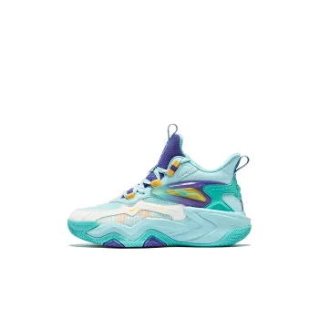 ERKE KIDS Surprise Slip Resistant Cushioning Wear Resistant Rebound High Top Basketball Shoes Blue Purple Kids'