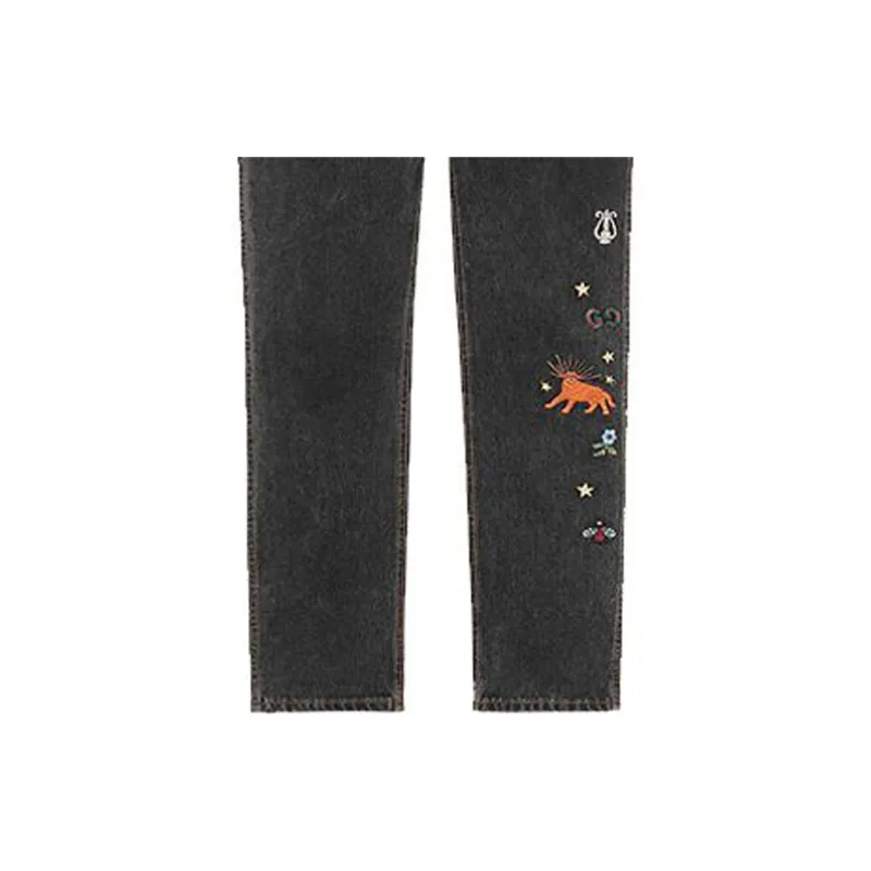 GUCCI Embroidered Motif Slim fit Jeans-5