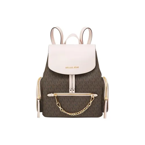 MICHAEL KORS Jet Set Artificial Leather Backpack Medium Size Women's Dark Brown/Light Pink
