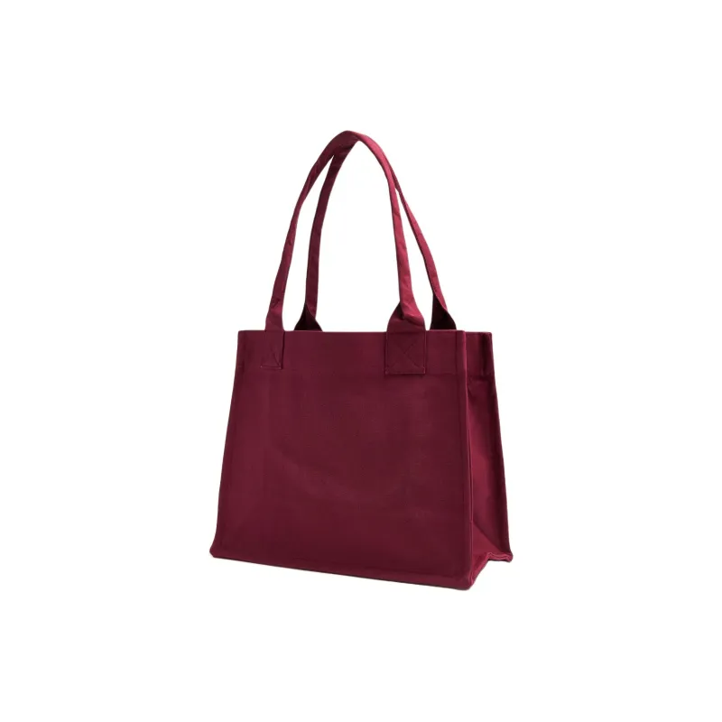 GANNI Recycled Denim Tote Bag Shopping Bag Handbag Large Size Women's Burgundy-1