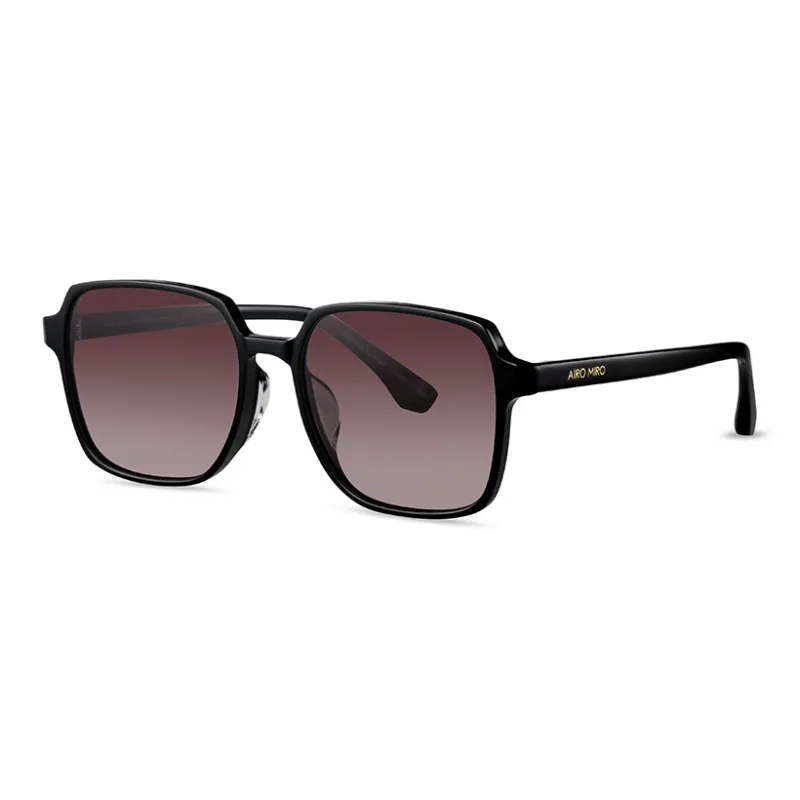 AIRO MIRO Plate Frame Square Oversized Frame Accentuates Face, Lightweight Sunglasses B3004 Unisex Pink-15