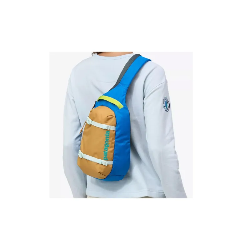 Patagonia Recycled Polyester Crossbody Bag, Shoulder Bag, Sling Bag Regular Unisex Blue & Orange-5