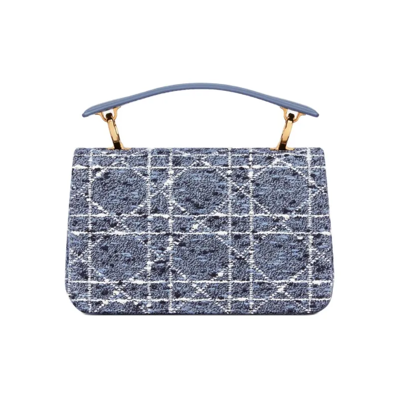 DIOR Cotton Crossbody Handbags Mini Women's Denim Blue-3