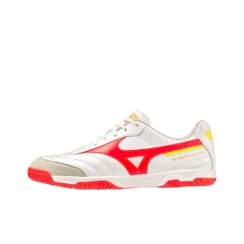 Mizuno IC/IN Anti Slip Wear Resistant Soccer Shoes Unisex White Red