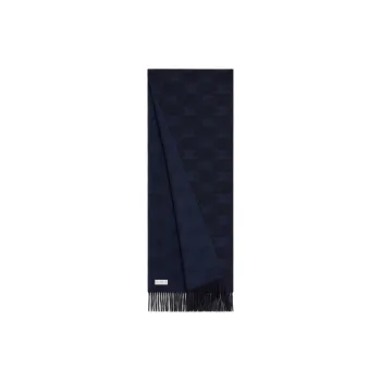 CELINE Cashmere Knit Scarves Men's Dark Blue