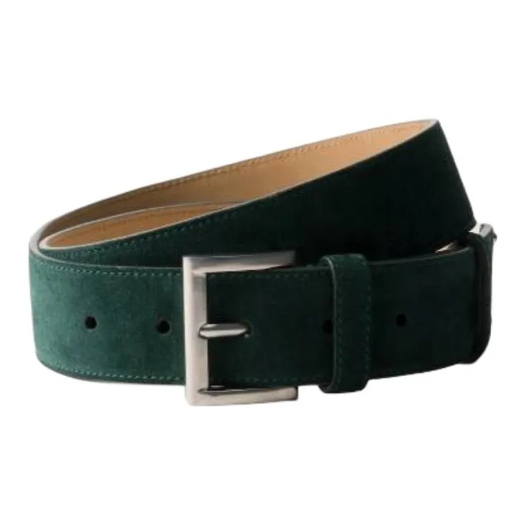 PRADA Suede Beltenamel logo Suede Belt-0