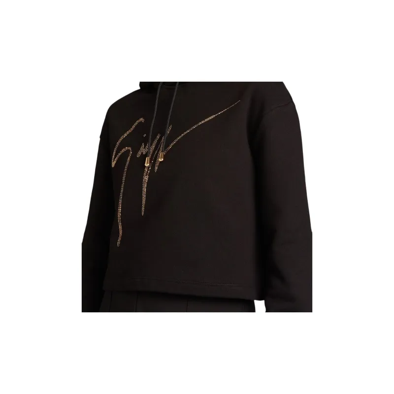 Giuseppe Zanotti Mailena Crystal logo Hoodie-4