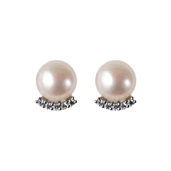 ORANGE SYMBOL Freshwater Pearl Clip On Earrings Women's