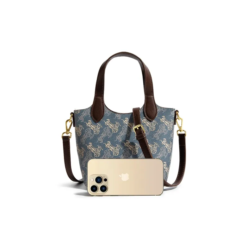 CentarlKatty PU Handbag Women's Carriage Blue & Coffee-3