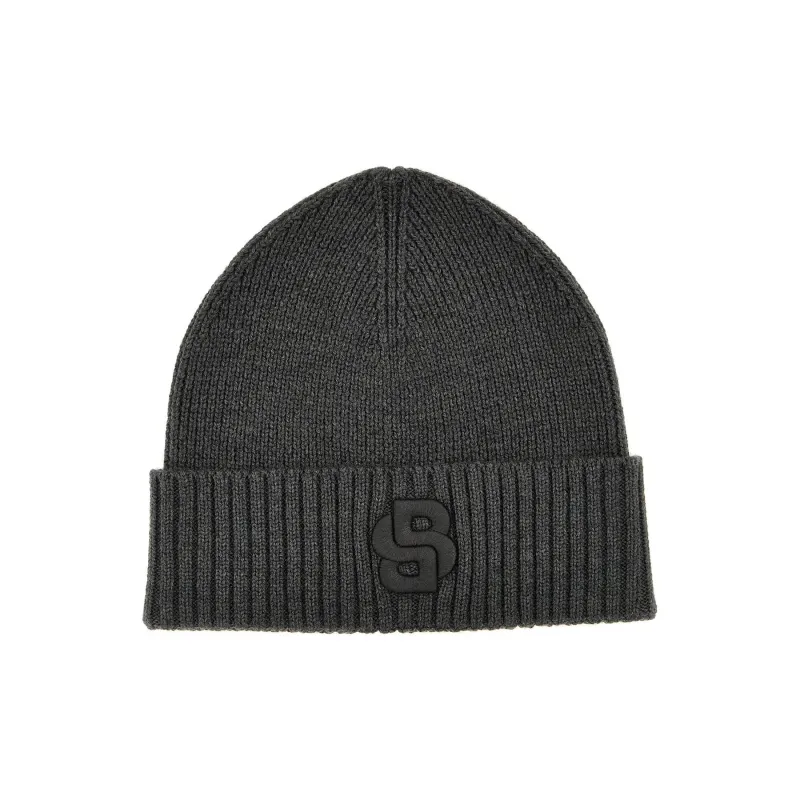 HUGO BOSS Logo Embroidered Knitted Beanie-0