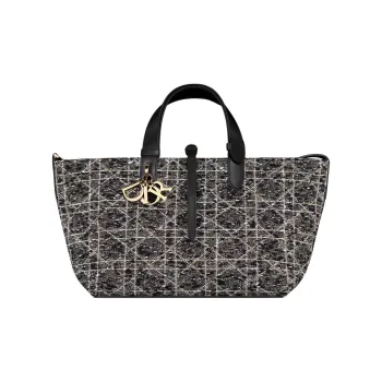 DIOR Cotton Handbag Medium Size Women's Black