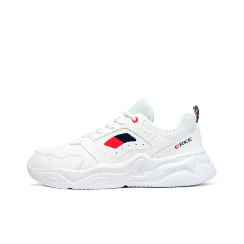 Erke Anti Slip And Wear Resistant Warm Low Top Casual Shoes Men's White Blue