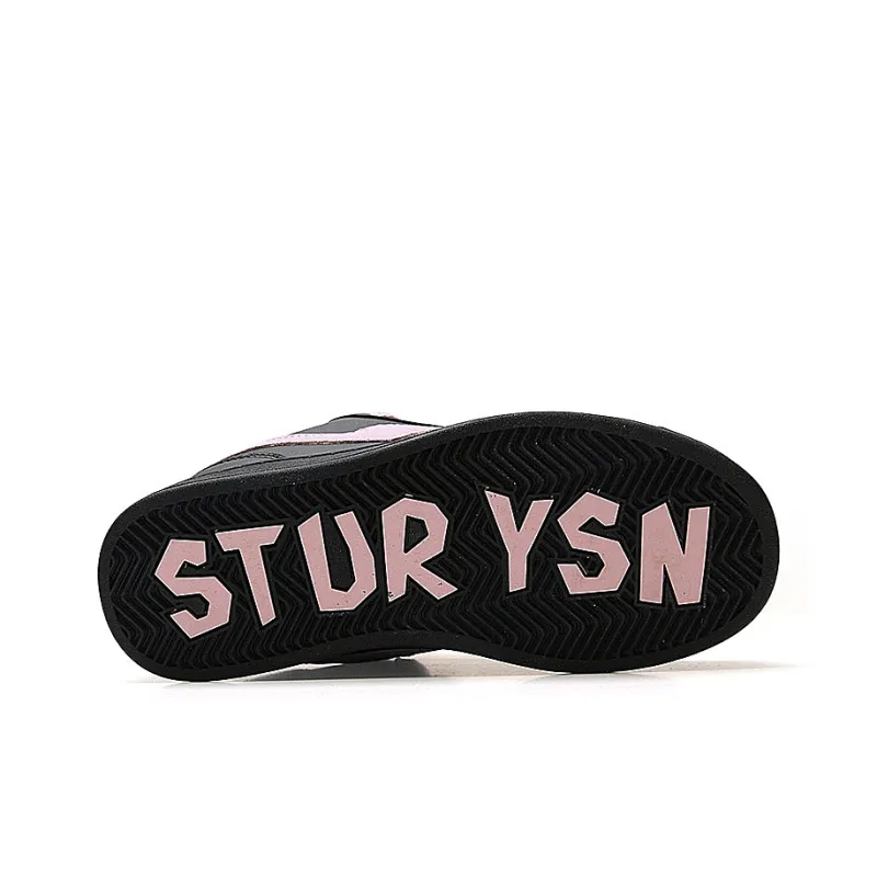 STUR YSN Wear resistant And Lightweight Low Top Skateboard Shoes Unisex Black Pink-3