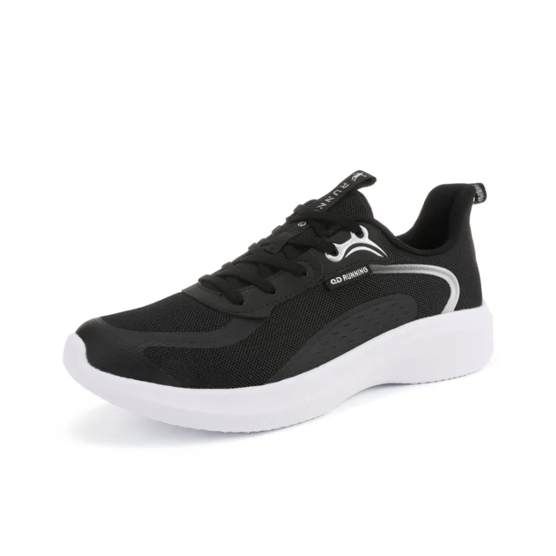 QIAODAN Cushioning Anti-Slip And Wear-Resistant Low-Top Casual Running Shoes Women's Black White-2