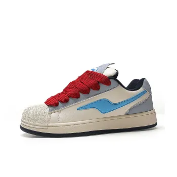 STUR YSN Wear resistant And Lightweight Low Top Skateboard Shoes Women's Beige Red