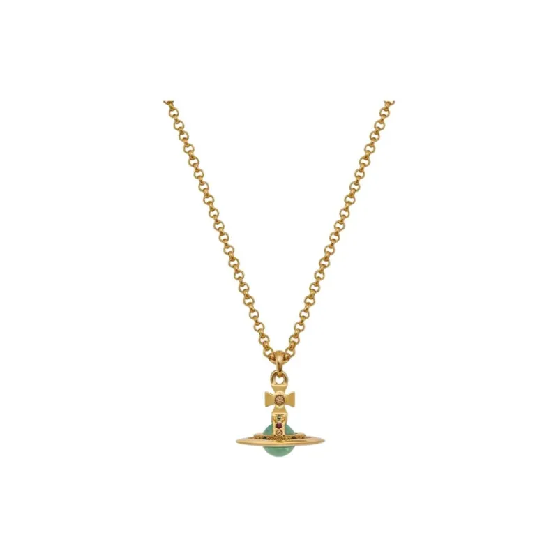 Vivienne Westwood Brass Necklaces Unisex Green/Gold-0