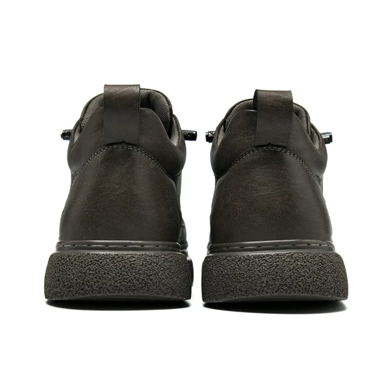 HLA Men's Casual Shoes Men Mid Top Black/Brown-9