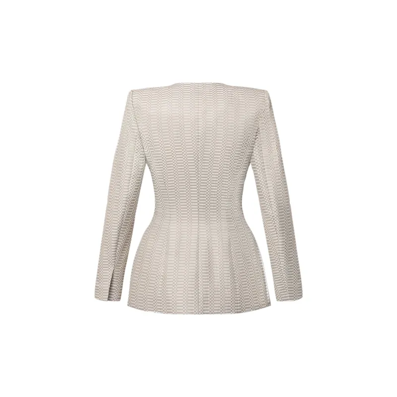 LOUIS VUITTON Asymmetrical Micro Damier Blazer-1