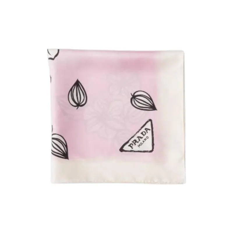 PRADA Floral-print Twill Scarf-1