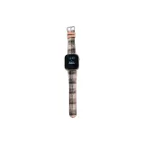 Square Plaid Woolen Leather-Pink Black