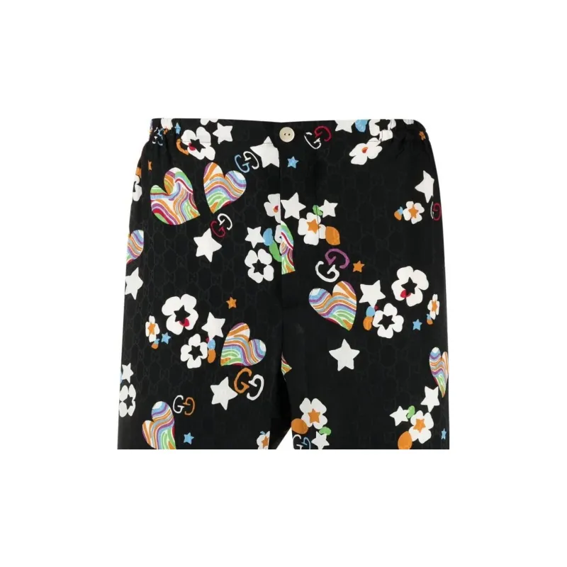 GUCCI Monogram print Knee length Shorts-4