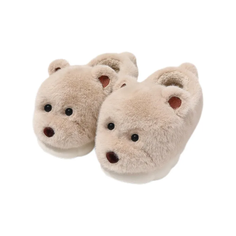 Flamingo Small Dog Cute Cotton Slippers, Backed For Fall And Winter Indoor Couple Home Use Plush Warm Fuzzy Slippers-6