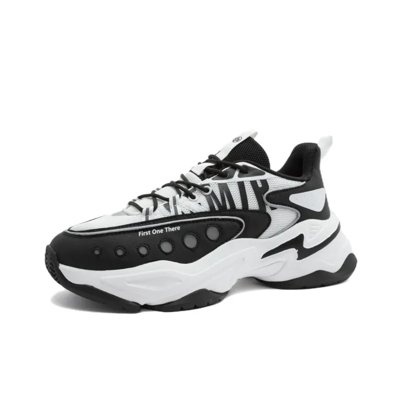 SEMIR Wear resistant And Lightweight Low Top Chunky Sneakers Men's Black White-1