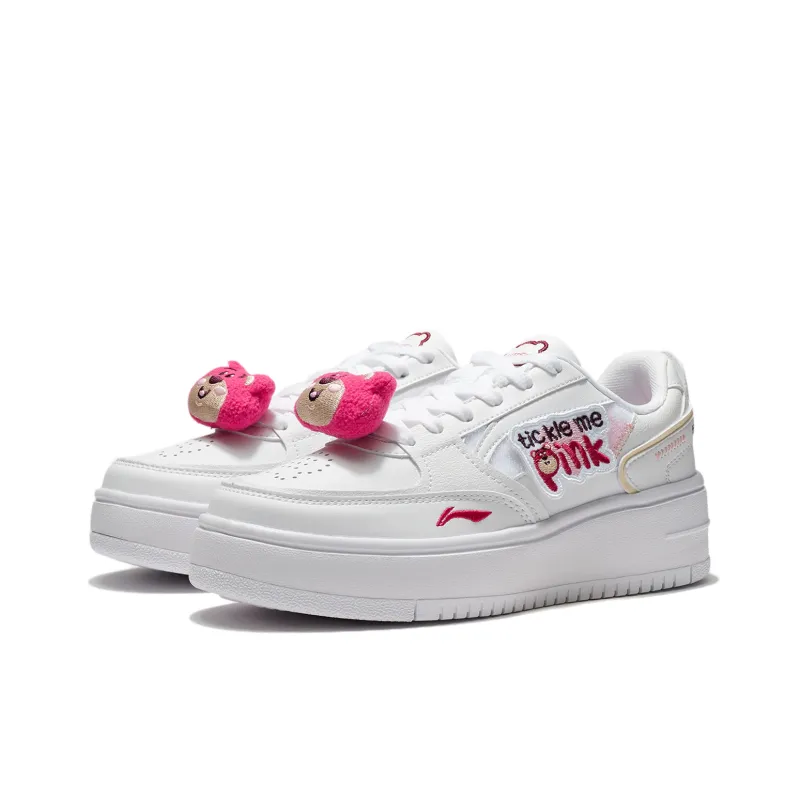 Disney X LINING Cheese Skateboard Shoes Women's Low Top White-2
