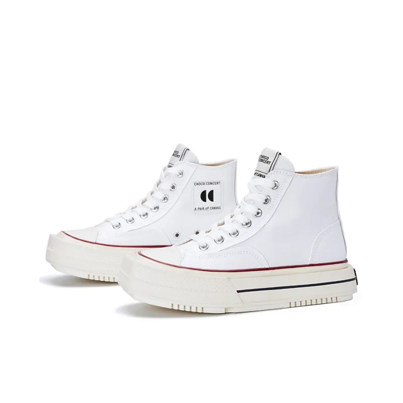 CHOCO CONCERT High Top Canvas Shoes Unisex White-2