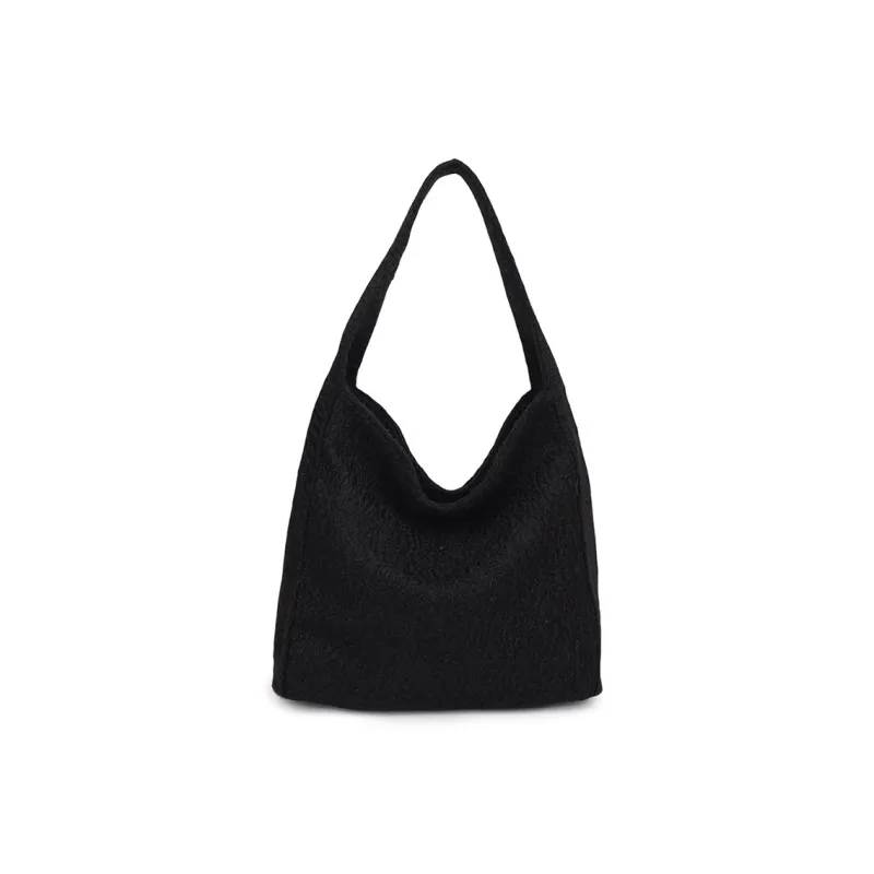 RUIPAI Woolen Tote Bag, Shopping Bag, Shoulder Bag Regular Women's Gray/Black/Black White Plaid/Brown-8