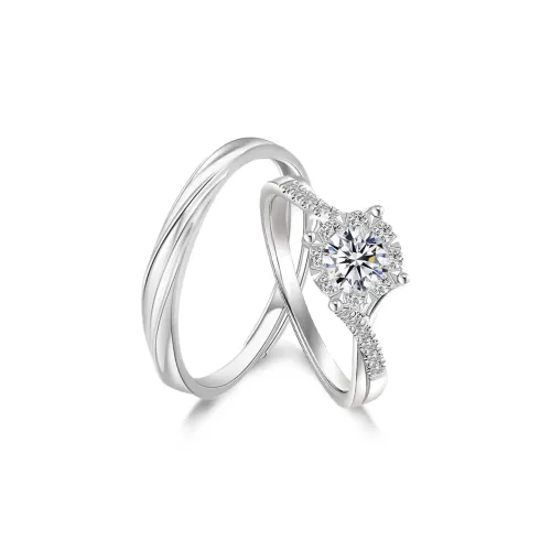 NUSQ Sterling Silver Zircon Rings Unisex