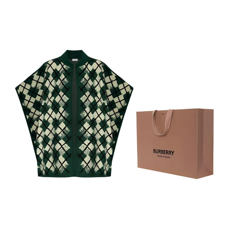 Burberry Argyle Wool blend Cape-1