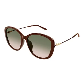 Chloe Plastic Oval Sunglasses Women's Dark Brown