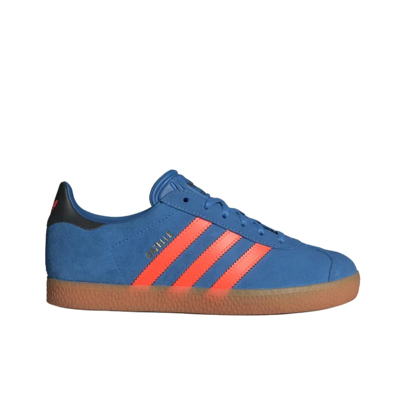 Adidas Originals GAZELLE Anti Slip Wear Resistant Low Top Kids' Skateboarding Shoes Blue/Orange/Black Teenagers-1