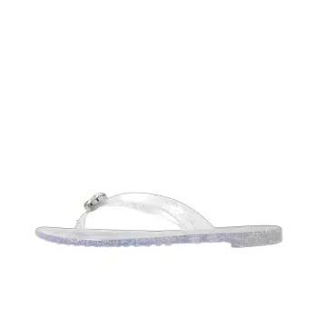 Casadei Jelly Jeweled Glittery Flip Flops