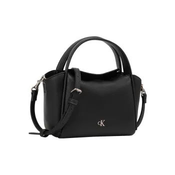CALVIN KLEIN Blended Material Handbag Medium Size Women's Space Black