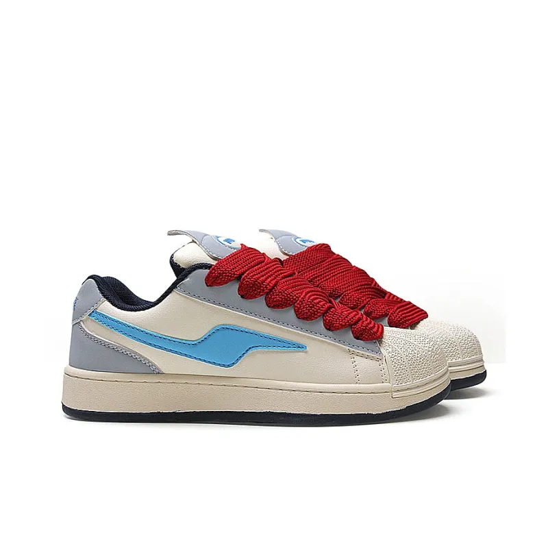 STUR YSN Wear resistant And Lightweight Low Top Skateboard Shoes Women's Beige Red-3